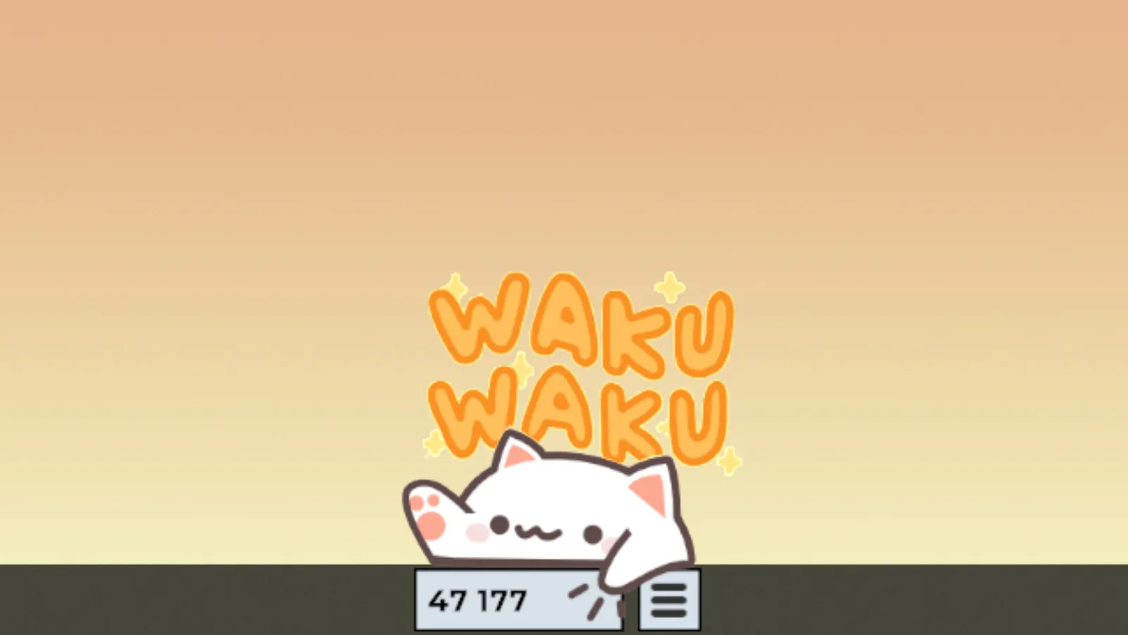 Bongo Cat gameplay: the cat sitting on the taskbar with its tap counter